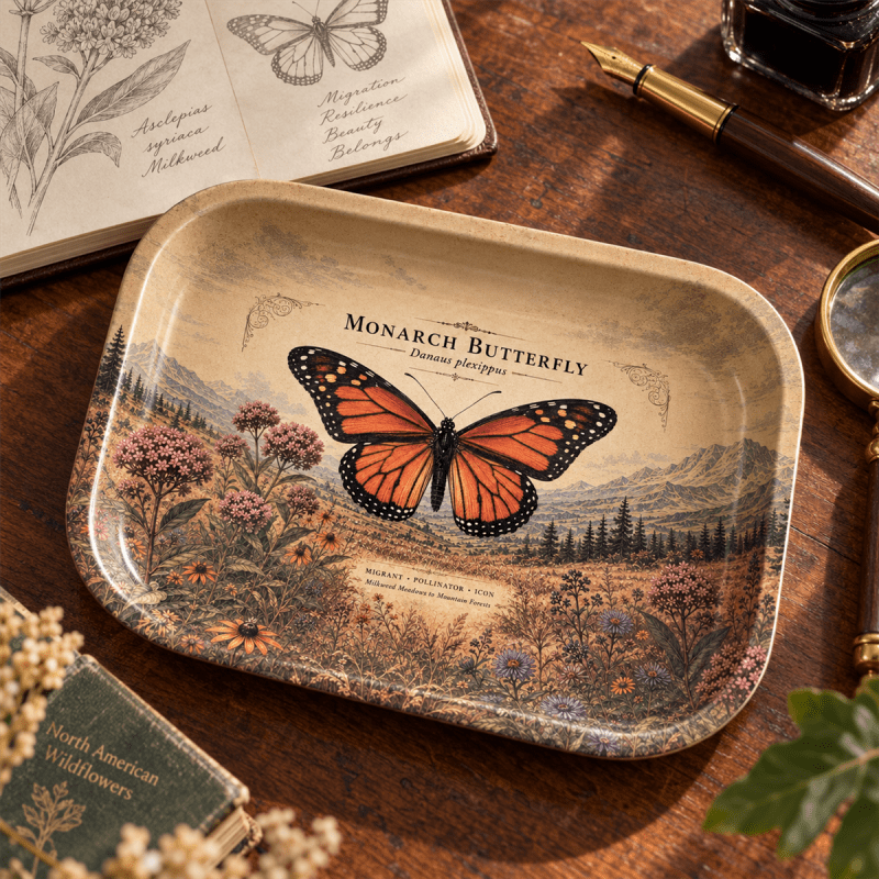 Monarch Passage Butterfly Metal Tray