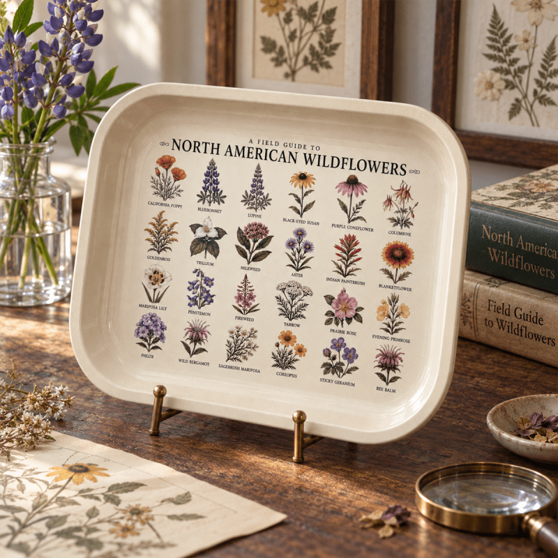 Wildflower Almanac North American Blooms Metal Tray