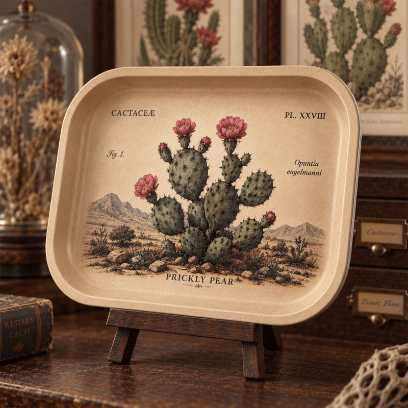 Desert Rose Prickly Pear Metal Tray