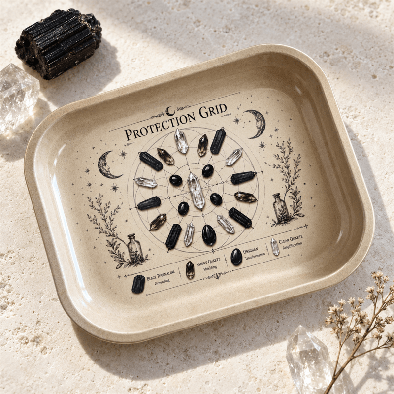 Guardian Stones Protection Grid Metal Tray