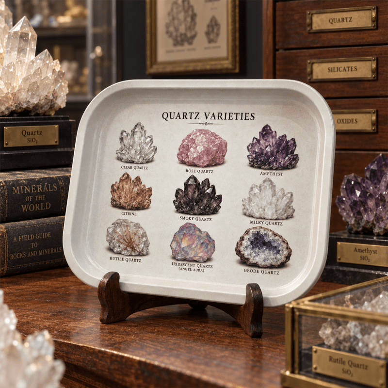 Crystal Cabinet Quartz Varieties Metal Tray
