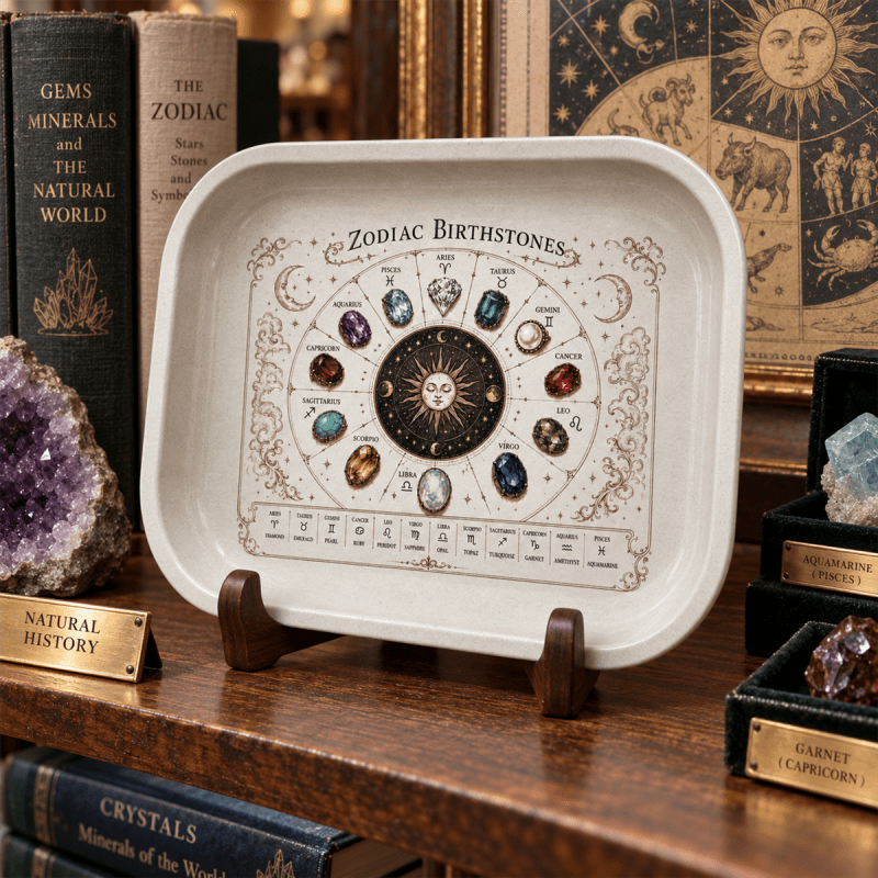 Celestial Gems Zodiac Birthstone Metal Tray