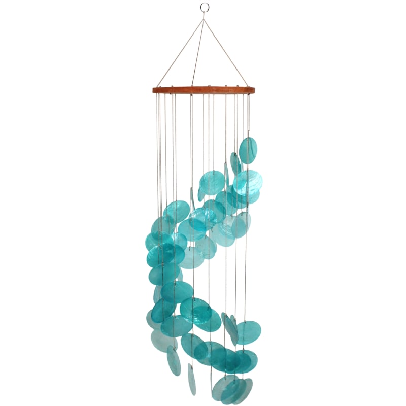 Aqua Bay Spiral Capiz Shell Chime