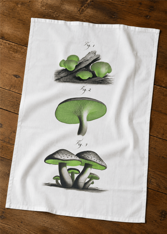 Bioluminescent Mushrooms Flour Sack Tea Towel Bioluminescent Mushrooms Flour Sack Tea Towel