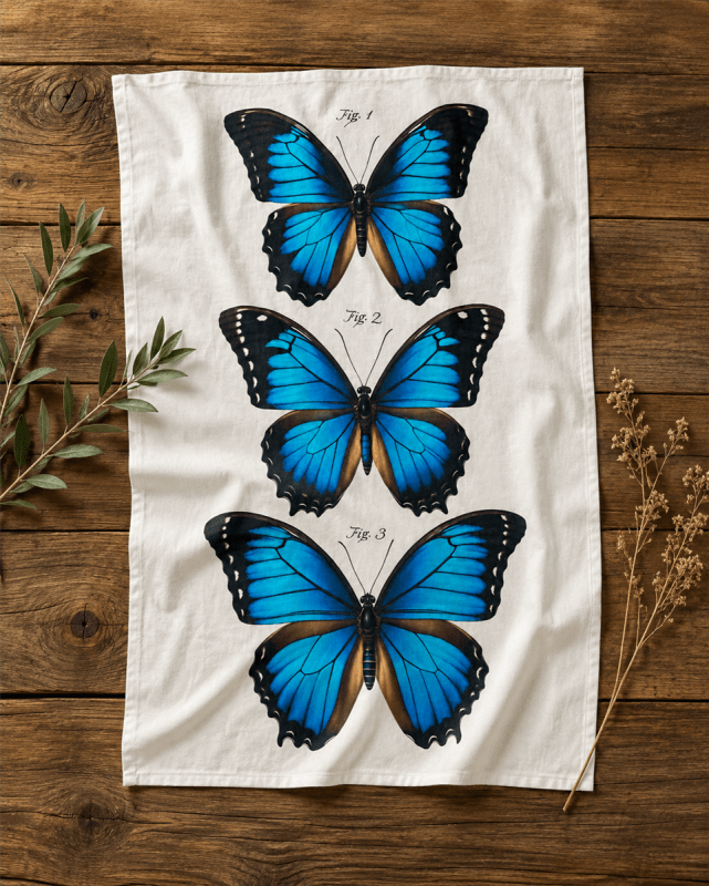 Blue Morpho Flour Sack Tea Towel Blue Morpho Flour Sack Tea Towel