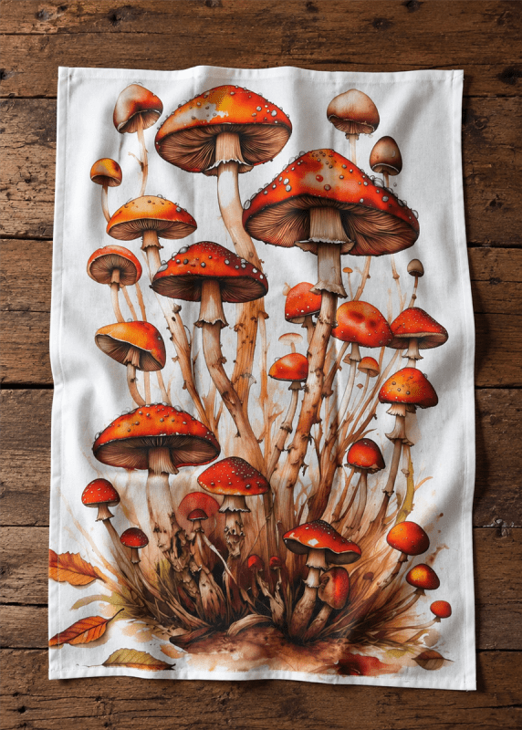 Tea Towel Fantasy Mushroom