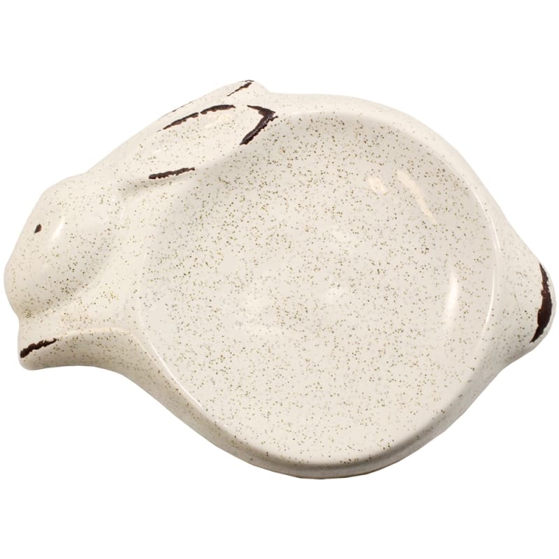 Running Rabbit Dish Ceramic Ecru