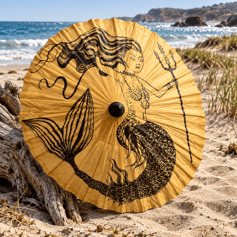 The Trident Mermaid Parasol Oil Paper Parasol