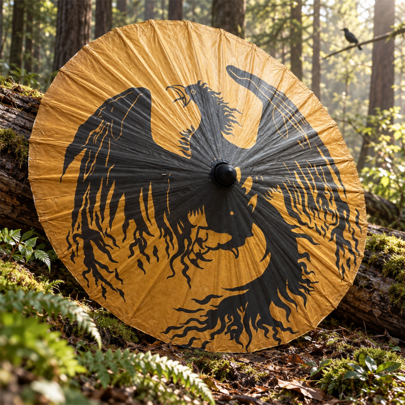 Flaming Phenix Parasol Oil Paper Parasol