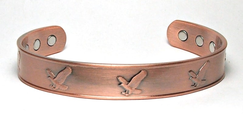 CCB-658-COPPER CUFF BRACELET WITH 6 MAGNETS