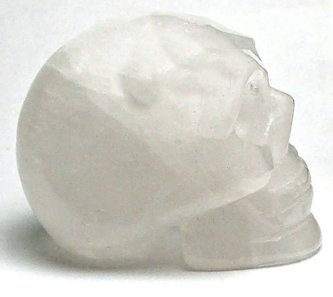 SK-08 50mm STONE SKULL IN CLEAR QUARTZ