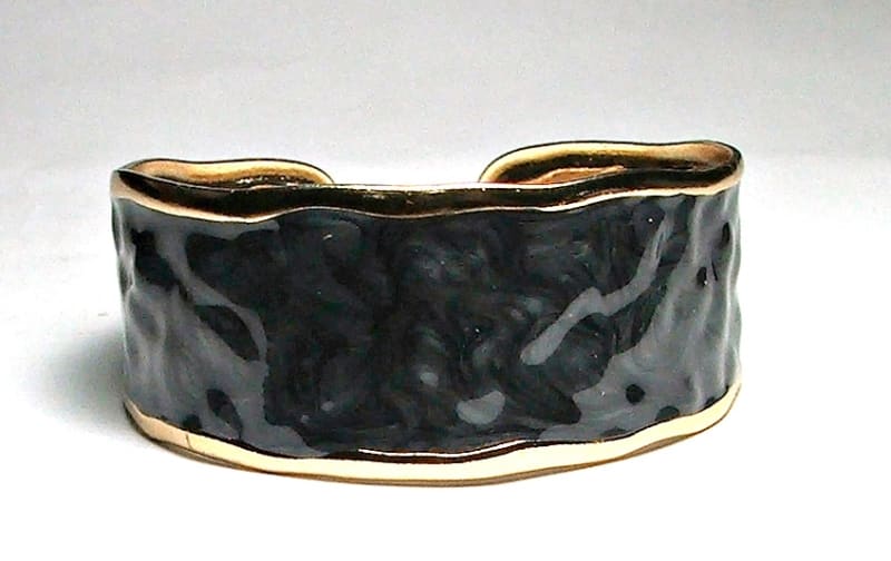 SS-21-B STAINLESS STEEL CUFF BRACELET IN BLACK