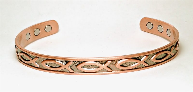 CCB-020-COPPER CUFF BRACELET WITH 6 MAGNETS