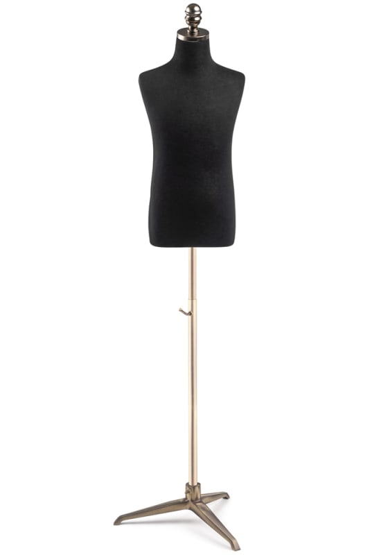 Child display dress form with natural canvas torso on metal tripod base adjustable retail mannequin for boutiques and designers