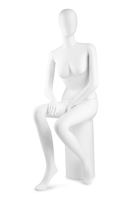 Seated Female Egghead Full-Body Mannequin | PM Collection | Zing Display