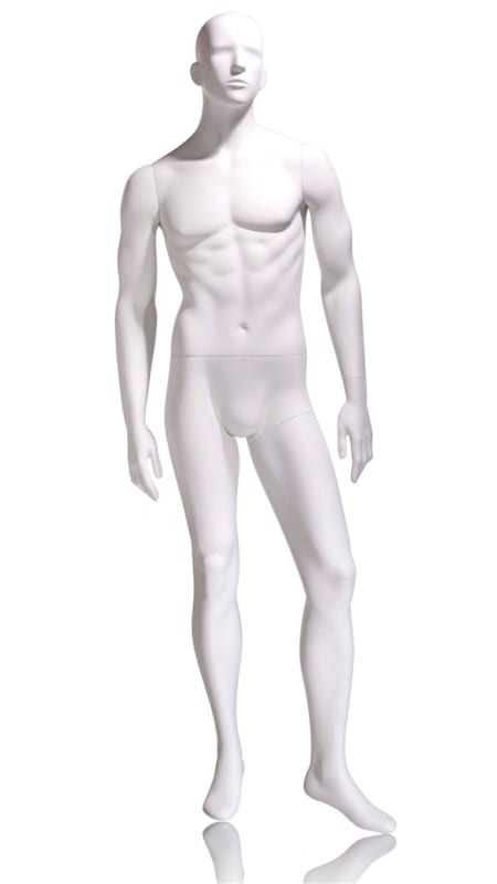 tomas male mannequin abstract head left leg forward pose retail display zing display