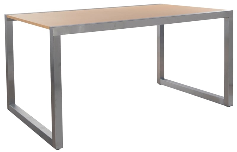 large capacity satin chrome nesting display table maple top mannequins express