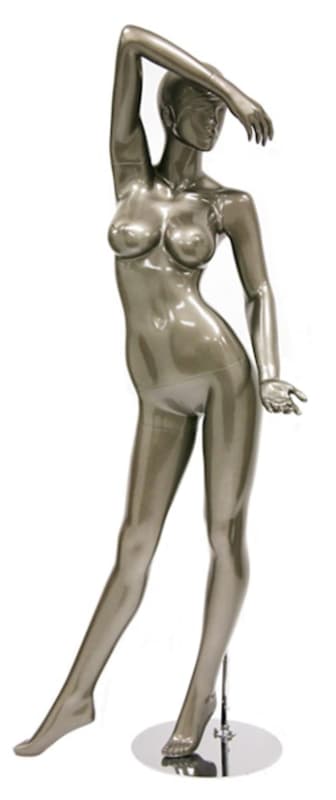 metallic pewter retro abstract female mannequin right arm overhead retail display zing display metallic pewter retro abstract female mannequin right arm overhead retail display zing display