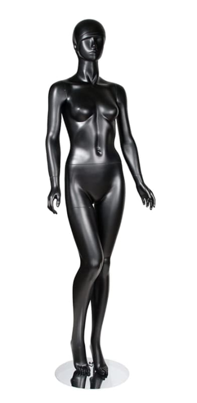 matte black retro abstract female mannequin right leg bent retail display zing display matte black retro abstract female mannequin right leg bent retail display zing display