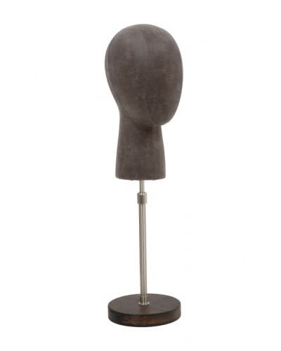 black leatherette egghead form adjustable base retail display mannequin zing display