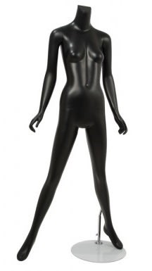 matte black female mannequin pose 23 wide stance headless changeable heads retail display zing display