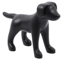 Matte black abstract small puppy dog mannequin