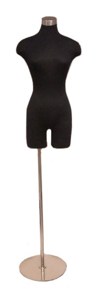 Female Black Body Form - 3/4 Jersey Covered Small-Medium