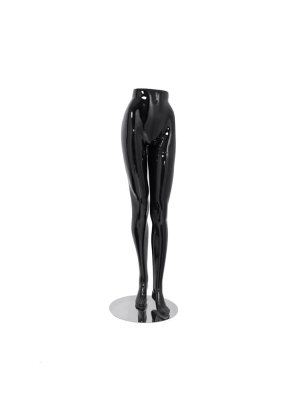 Glossy Black Female Legs Mannequin