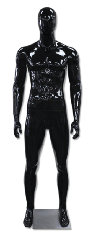 Kirby Egghead Male Mannequin Glossy Black Kirby Egghead Male Mannequin Glossy Black