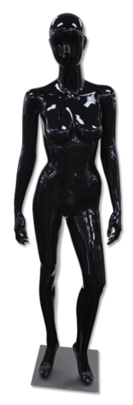 Zing Display Women’s Abstract Mannequin – Full-Body Display Form - Glossy Black