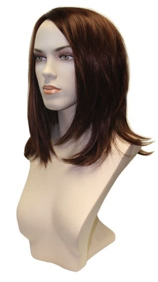 Shoulder length female mannequin wig style 14 center part available in blonde brown shades for retail display use Shoulder length female mannequin wig style 14 center part available in blonde brown shades for retail display use