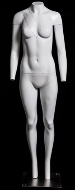 Ghost matte white female mannequin with detachable magnetic parts for flexible retail clothing display and photography
