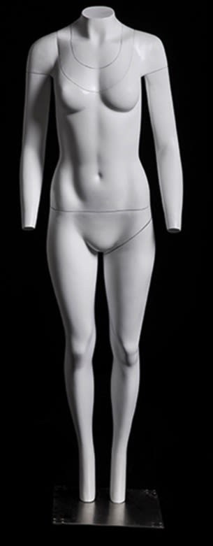 Ghost matte white female mannequin with detachable magnetic arms and legs for flexible retail clothing display