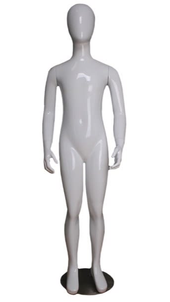 4 foot 9 inch gloss white egghead childrens mannequin