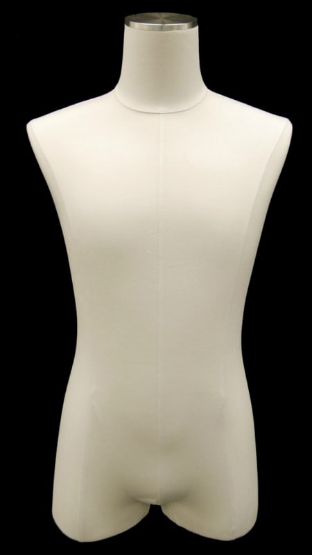 Male Pinnable Hard Foam White Body Form