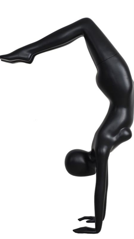 Photo: Yoga Mannequin Female in Black Matte Made of Fiberglass