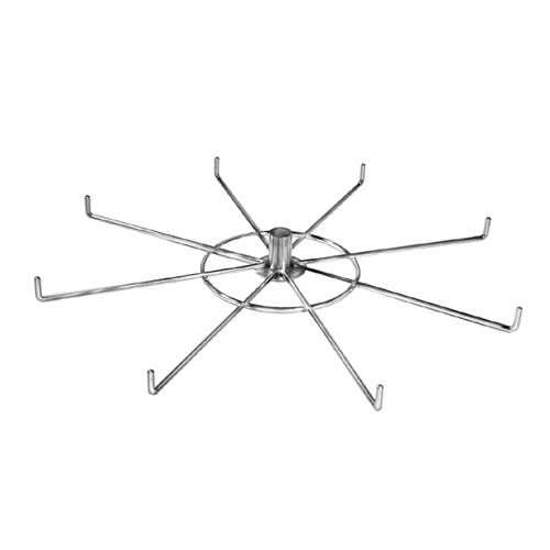Chrome 10 hook spinner rack 18 inch rotating retail display for jewelry keychains and accessories