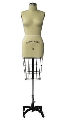 Female Headless Armless Female Half Body Dress Form with Pinable Linen Fabric