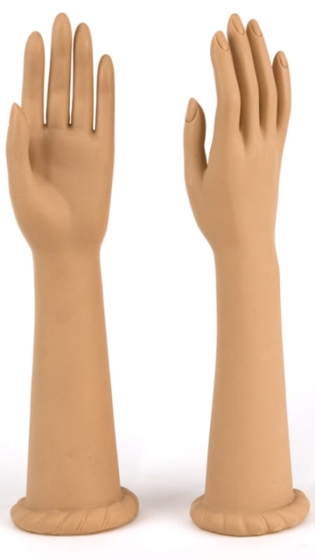 12 inch tan vinyl left ladies glove hand display self standing for retail merchandising 12 inch tan vinyl left ladies glove hand display self standing for retail merchandising