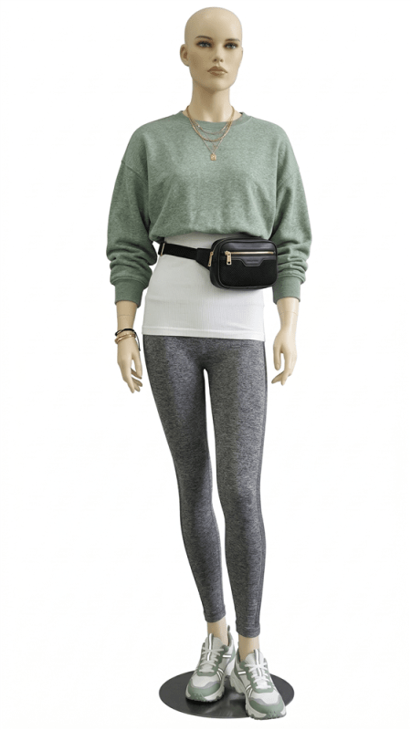 Female Mannequin with Realistic Makeup and her Arms at her Sides