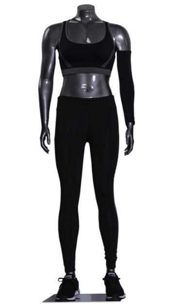 Athletic Headless Female Mannequin Glossy Gray Athletic Headless Female Mannequin Glossy Gray