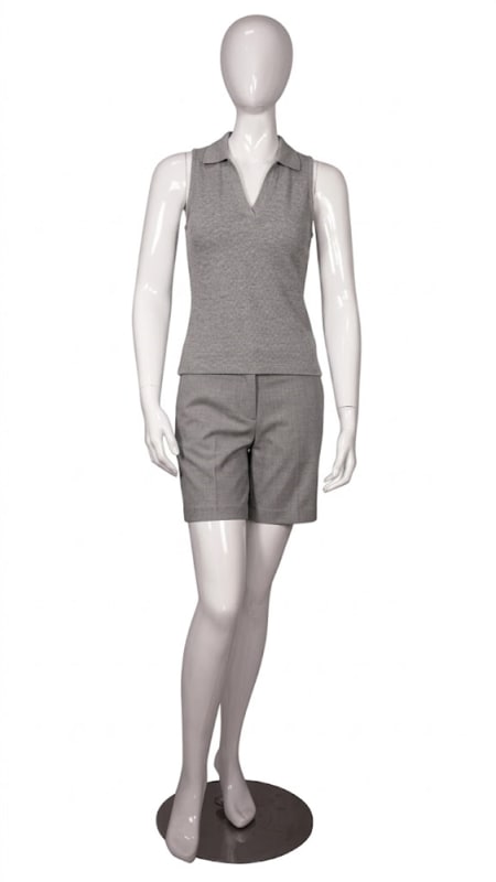 leslie egghead glossy white female mannequin pose 1