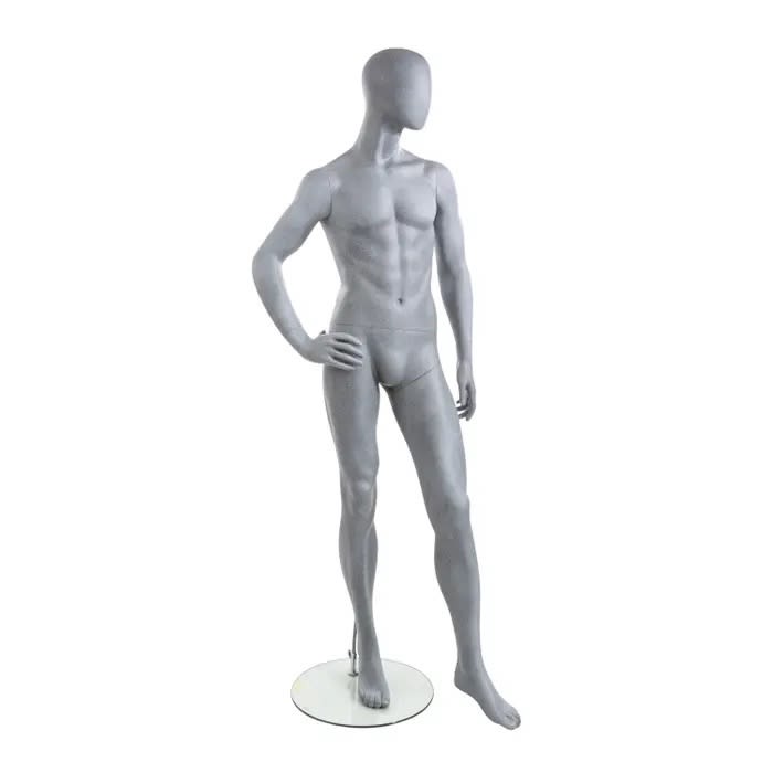 patrick abstract male mannequin slate gray right hand on hip