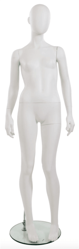 trendy 12 year old female matte white kid mannequin