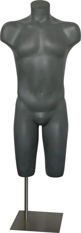 matte gray mens 3/4 mannequin torso with base zing display matte gray mens 3/4 mannequin torso with base zing display