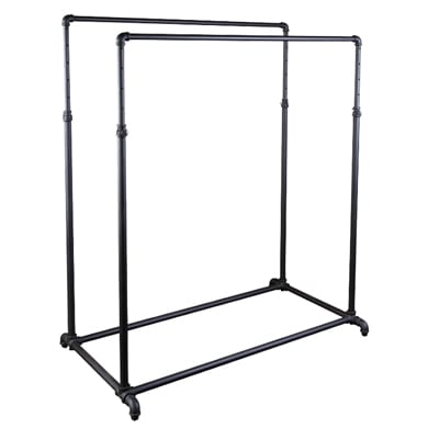 adjustable ballet bar pipe clothing rack matte black industrial retail display adjustable ballet bar pipe clothing rack matte black industrial retail display