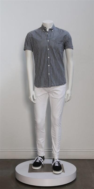 jericho teenage male mannequin matte white zing display