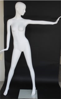 Vicki Matte White Abstract Female Mannequin - Hand Out Stop Pose