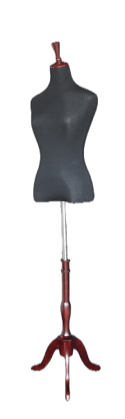 5' 10" Female Dress Form Size 2/4 Black Jersey