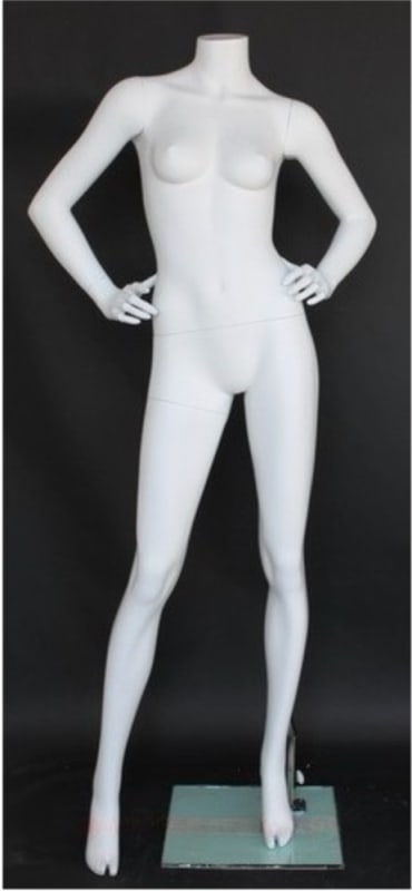 Matte White 5' 4" Headless Female Mannequin - Hands on Hips